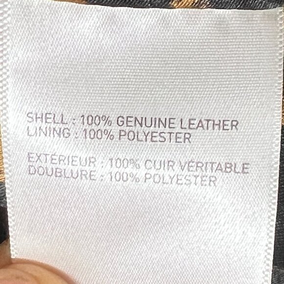 Laundry Leather Moto Jacket Leopard Lining Taupe Medium - Picture 9 of 11